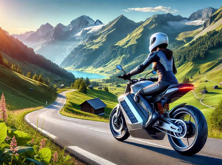 Una motorista viatja fins a Suïssa en moto elèctrica